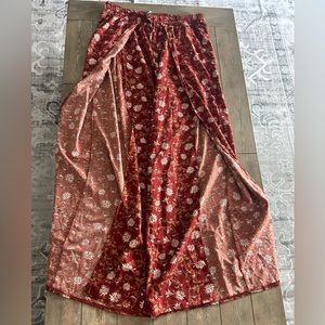 Floral open wide pants